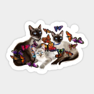 Kitties and Butterflies Sticker